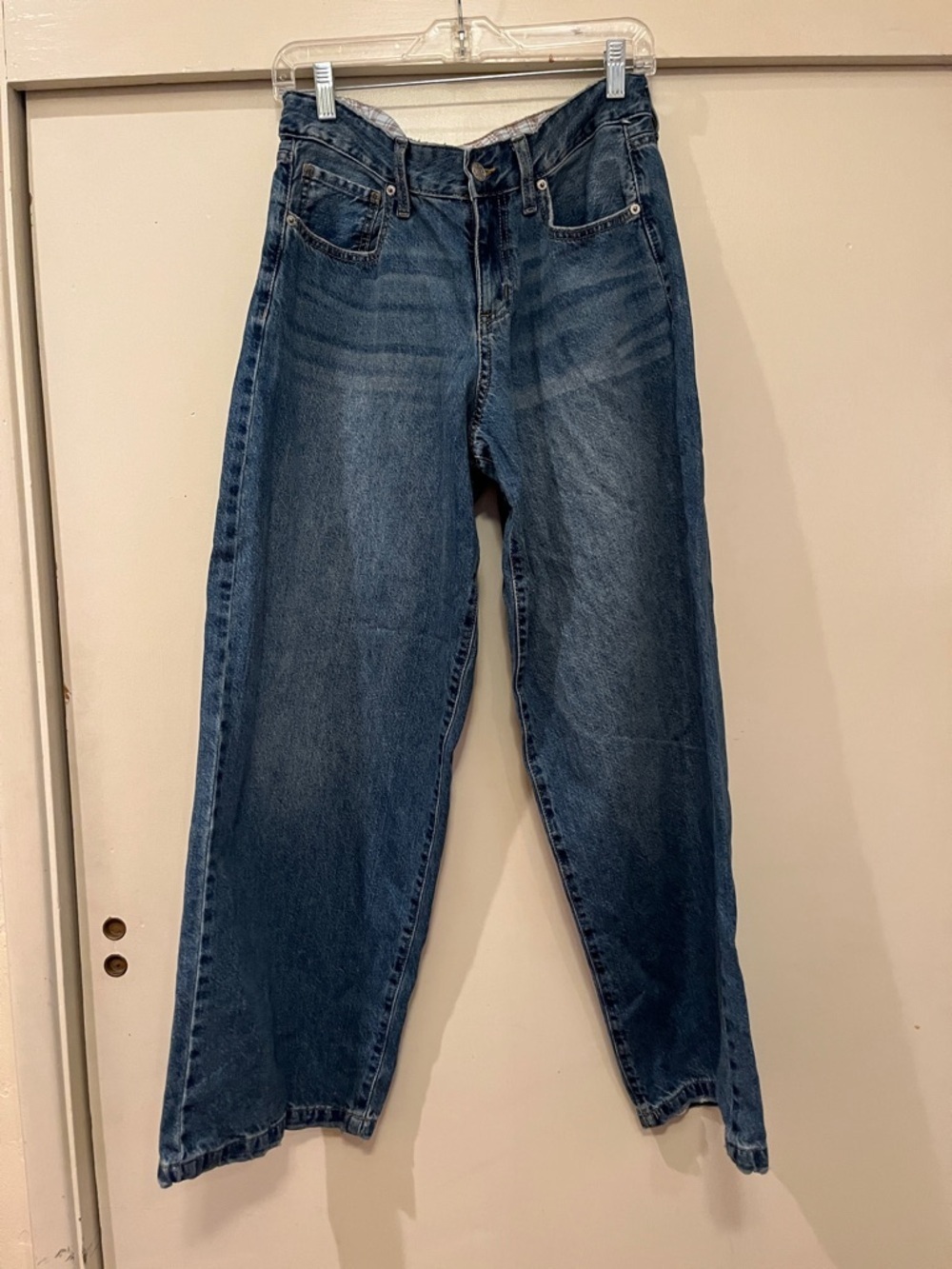 SONG Classic High-Rise Wide Leg Jeans in Dark Blue size 9/29